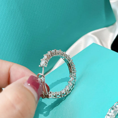 [⭐Veyra Jewels]SILVER DIAMOND HOOP EARRINGS