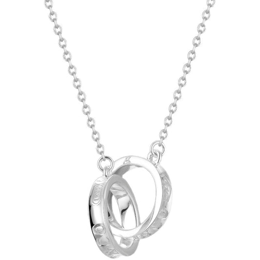 [⭐Veyra Jewels]NECKLACE FEMALE DOUBLE RING DOUBLE CIRCLE COUPLE PENDANT