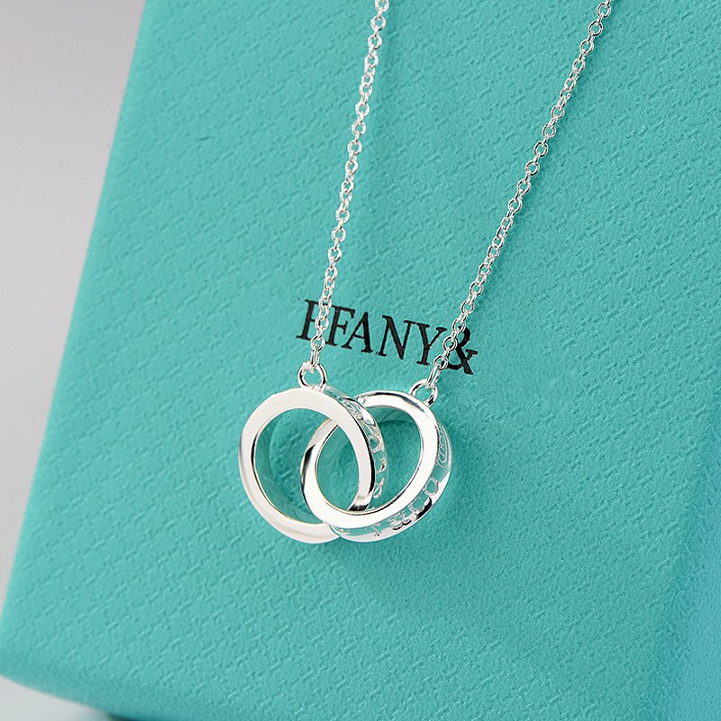 [⭐Veyra Jewels]NECKLACE FEMALE DOUBLE RING DOUBLE CIRCLE COUPLE PENDANT