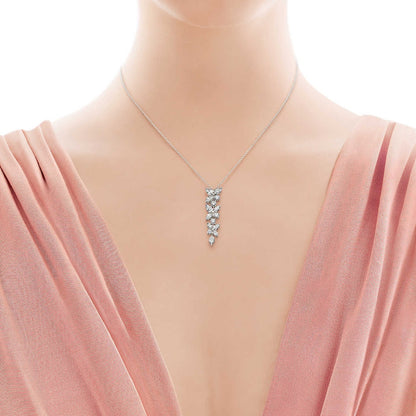 [⭐Veyra Jewels]MIXED CLUSTER DIAMOND DROP PENDANT