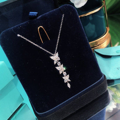 [⭐Veyra Jewels]MIXED CLUSTER DIAMOND DROP PENDANT