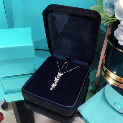 [⭐Veyra Jewels]MIXED CLUSTER DIAMOND DROP PENDANT