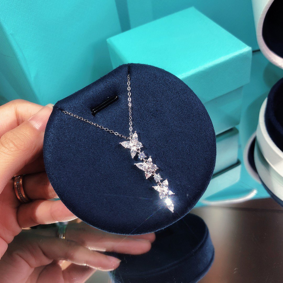 [⭐Veyra Jewels]MIXED CLUSTER DIAMOND DROP PENDANT