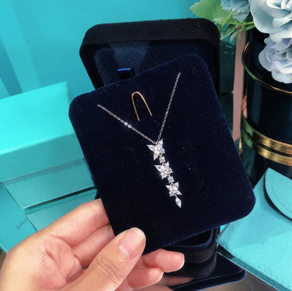 [⭐Veyra Jewels]MIXED CLUSTER DIAMOND DROP PENDANT