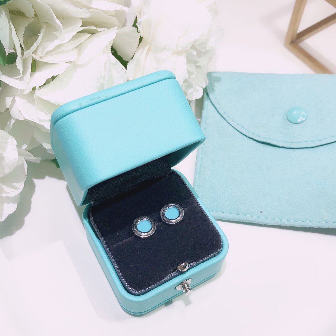 [⭐Veyra Jewels]TURQUOISE CIRCLE WHITE GOLD EARRINGS