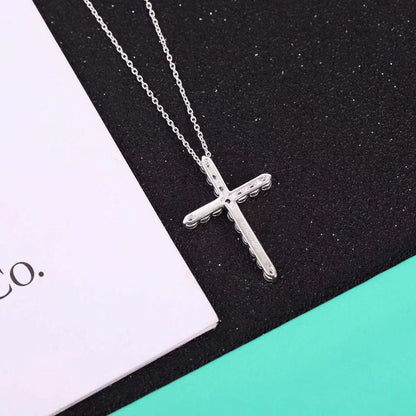 [⭐Veyra Jewels]MOISSANITE STONE CROSS PENDANT NECKLACE SIMULATED DIAMOND CROSS CHOKER