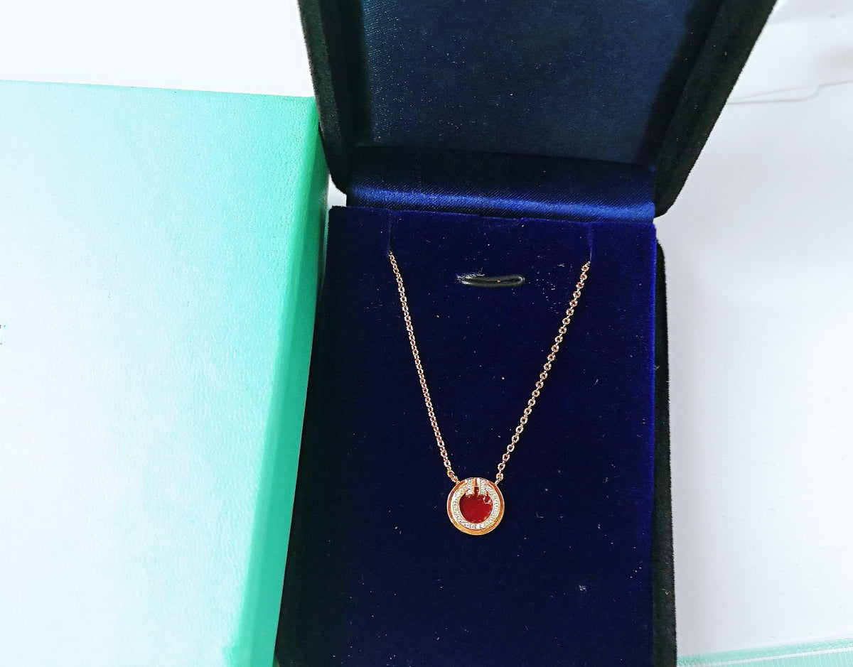 [⭐Veyra Jewels]DIAMOND AND MOTHER PEARL CIRCLE NECKLACE PENDANT