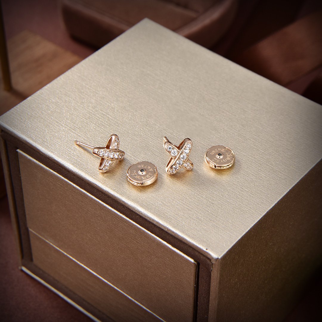 [⭐Veyra]JEUX DE GOLD DIAMOND EARRINGS