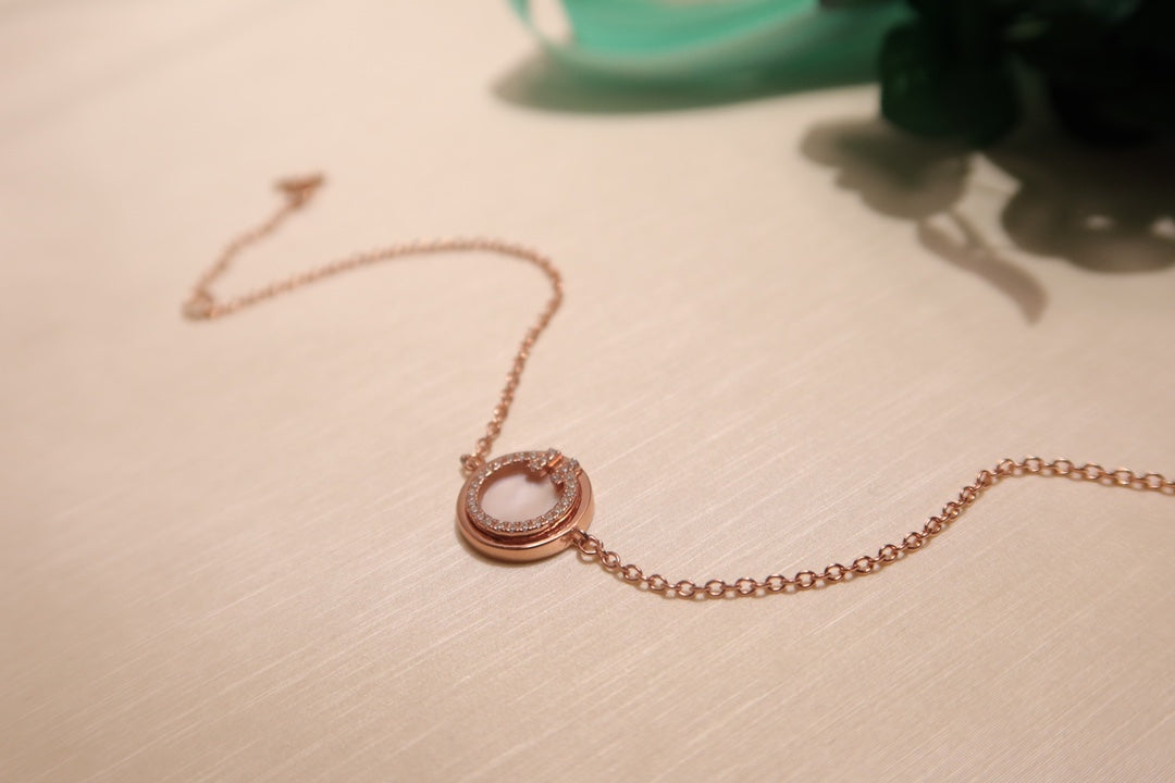 [⭐Veyra Jewels]DIAMOND CIRCLE PINK GOLD BRACELET