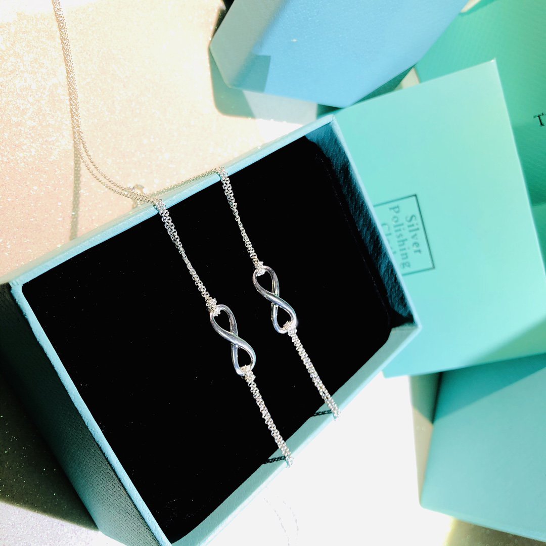 [⭐Veyra Jewels]SILVER INFINITY DOUBLE CHAIN NECKLACE