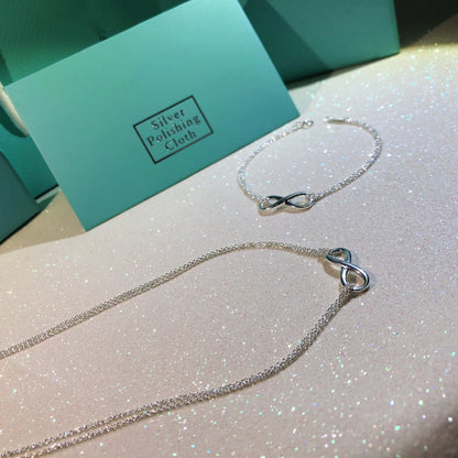 [⭐Veyra Jewels]SILVER INFINITY DOUBLE CHAIN NECKLACE