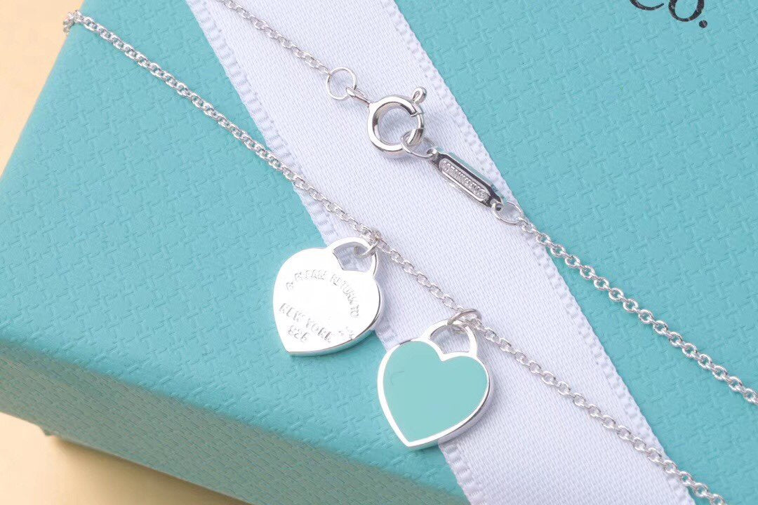 [⭐Veyra Jewels]DOUBLE HEART TAG PENDANT SILVER MINI NECKLACE