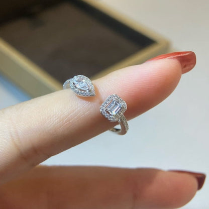 [⭐Veyra]MY TWIN TOI & MOI SILVER DIAMOND RING