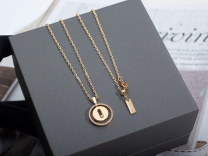 [⭐Veyra]Demo MOVE PM NECKLACE PINK GOLD DIAMOND
