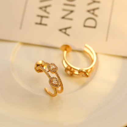 [⭐Veyra]CREOLES MY TWIN 2 RANGS SILVER DIAMOND EARRINGS