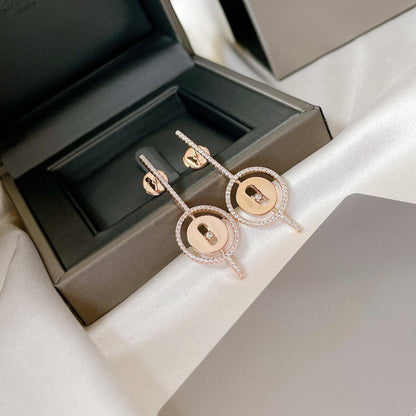 [⭐Veyra]Demo MOVE ARROW PINK GOLD DIAMOND EARRINGS