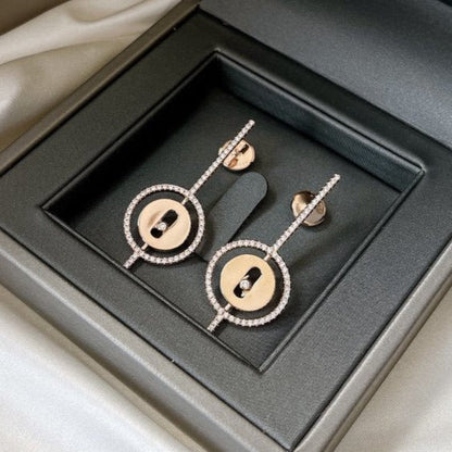 [⭐Veyra]Demo MOVE ARROW PINK GOLD DIAMOND EARRINGS