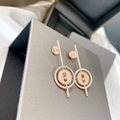 [⭐Veyra]Demo MOVE ARROW PINK GOLD DIAMOND EARRINGS