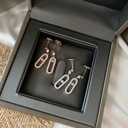 [⭐Veyra]DORMEUSES MOVE UNO DIAMOND EARRINGS