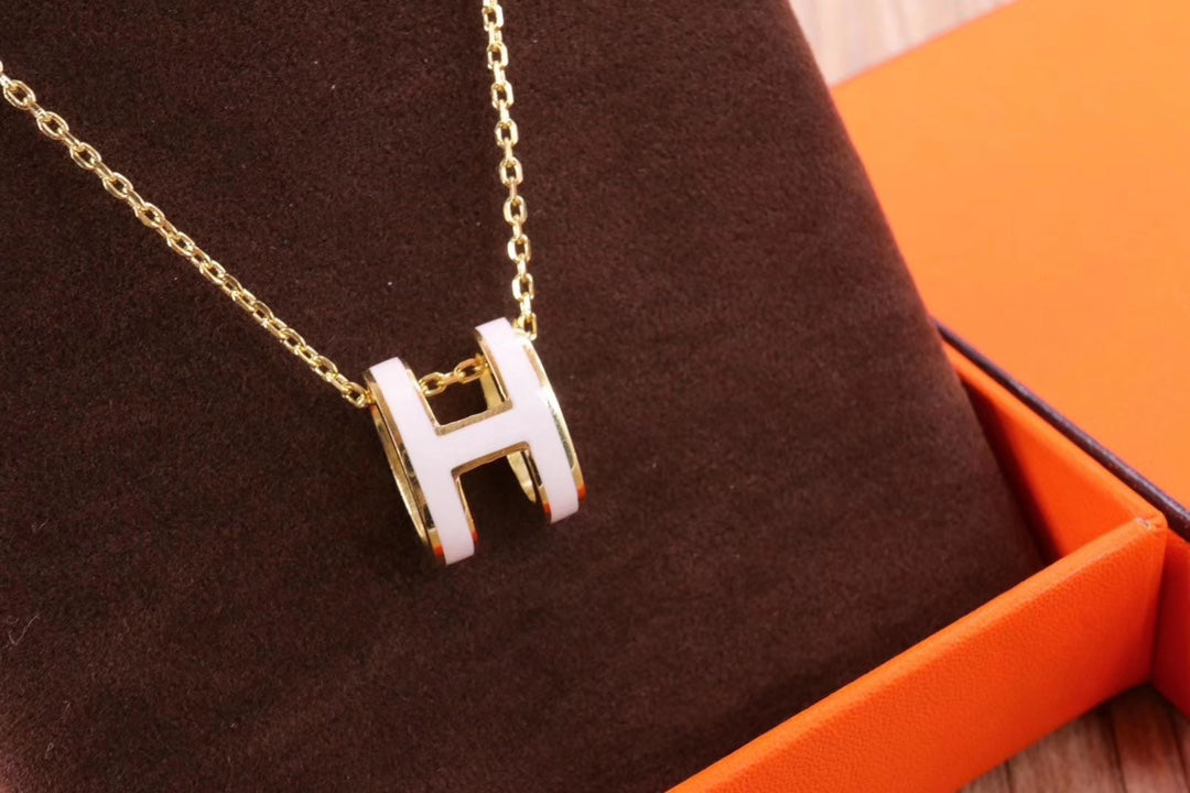 [⭐Veyra]HM CLIC YELLOW ENAMEL GOLD NECKLACE
