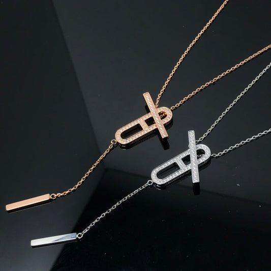 [⭐Veyra]HM NECKLACE PLATINUM ROSE GOLD DIAMOND