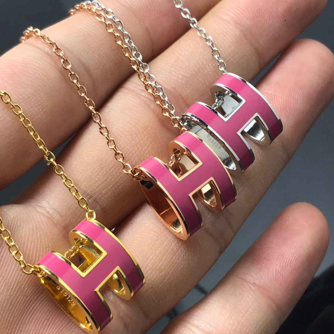 [⭐Veyra]H NECKLACE PINK