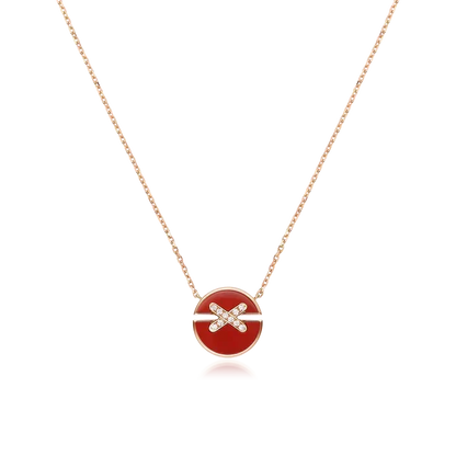 [⭐Veyra]JEUX DE ROSE GOLD DIAMOND NECKLACE