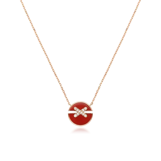 [⭐Veyra]JEUX DE ROSE GOLD DIAMOND NECKLACE