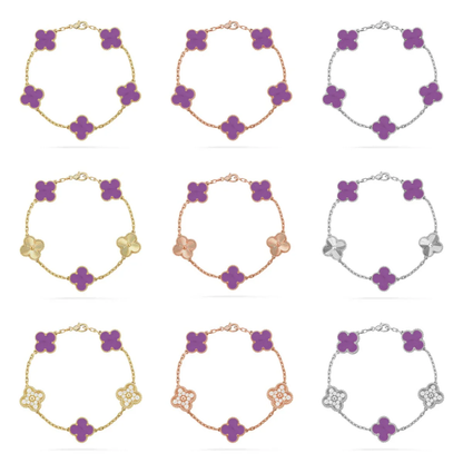 [⭐Veyra] CLOVER 5 MOTIF VIOLET BRACELET COLLECTION