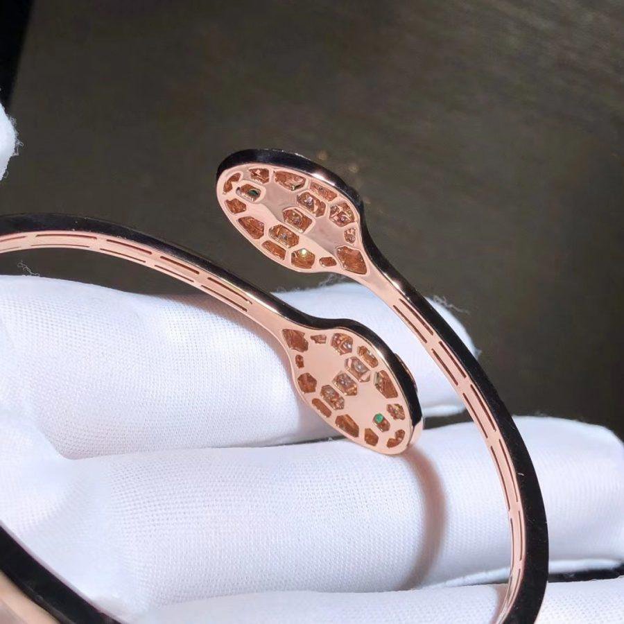 [⭐Veyra]SERPENTI BRACELET PINK GOLD MALACHITE DIAMOND DOUBLE SNAKE