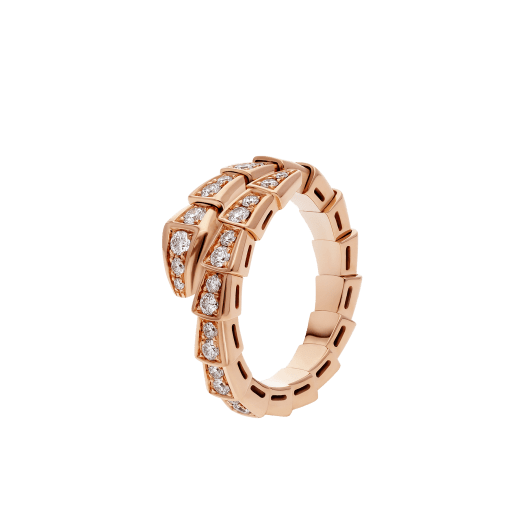 [⭐Veyra]SERPENTI RING PINK GOLD DIAMOND PAVED 4MM