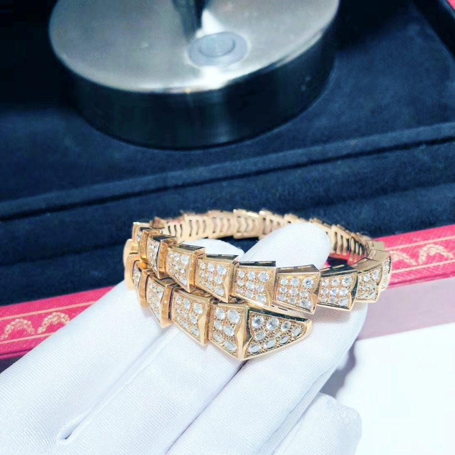 [⭐Veyra]SERPENTI BRACELET 8MM PINK GOLD DIAMOND