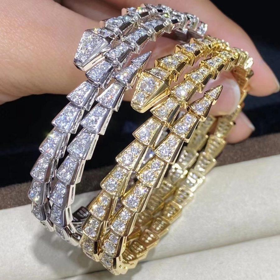 [⭐Veyra]SERPENTI BRACELET GOLD DIAMOND DOUBLE ROW