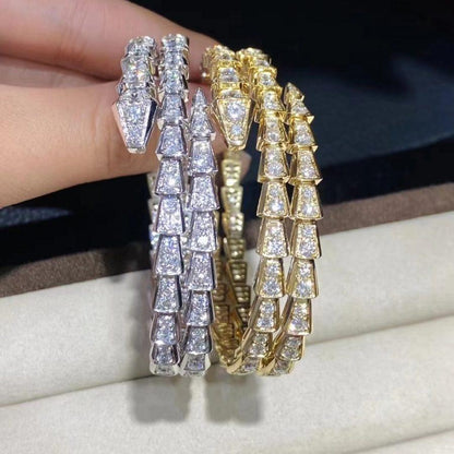 [⭐Veyra]SERPENTI BRACELET GOLD DIAMOND DOUBLE ROW