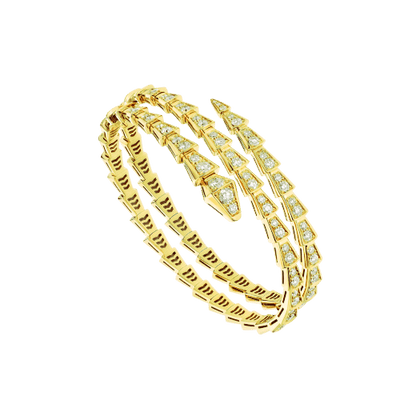 [⭐Veyra]SERPENTI BRACELET GOLD DIAMOND DOUBLE ROW