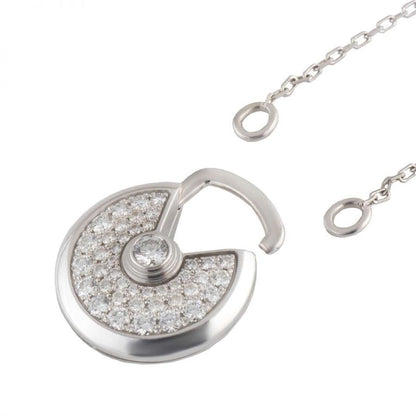 [⭐Veyra]AMULETTE SILVER FULL DIAMOND NECKLACE