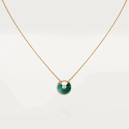 [⭐Veyra]AMULETTE ROSE GOLD MALACHITE NECKLACE