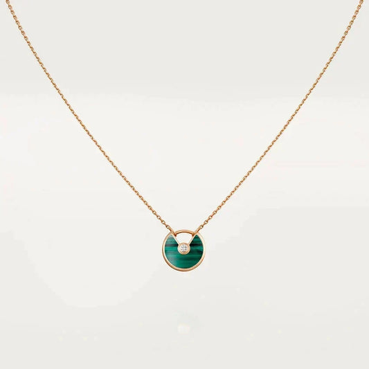 [⭐Veyra]AMULETTE ROSE GOLD MALACHITE NECKLACE