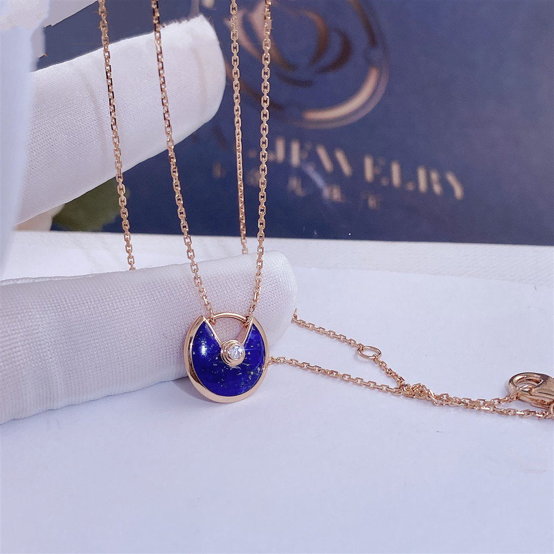 [⭐Veyra]AMULETTE ROSE GOLD AGATE NECKLACE