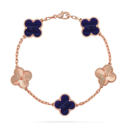 [⭐Veyra]CLOVER 5 MOTIF PURPLE STRIPES BRACELET COLLECTION