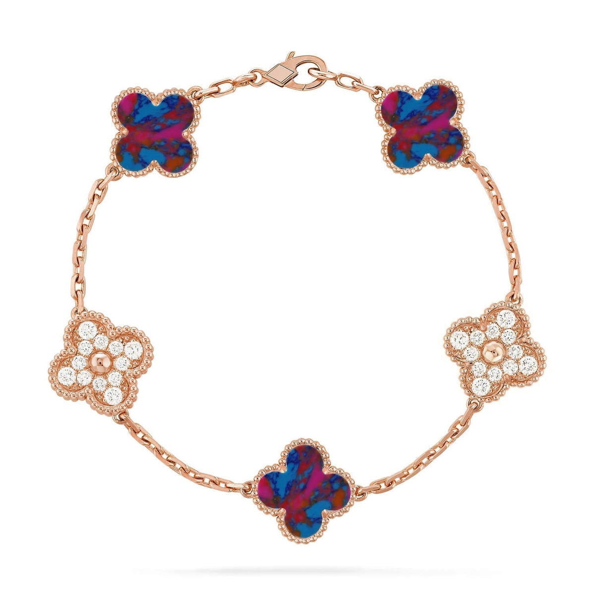 [⭐Veyra]CLOVER 5 MOTIF COLOR GEMSTONES BRACELET COLLECTION