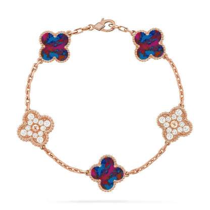[⭐Veyra]CLOVER 5 MOTIF COLOR GEMSTONES BRACELET COLLECTION