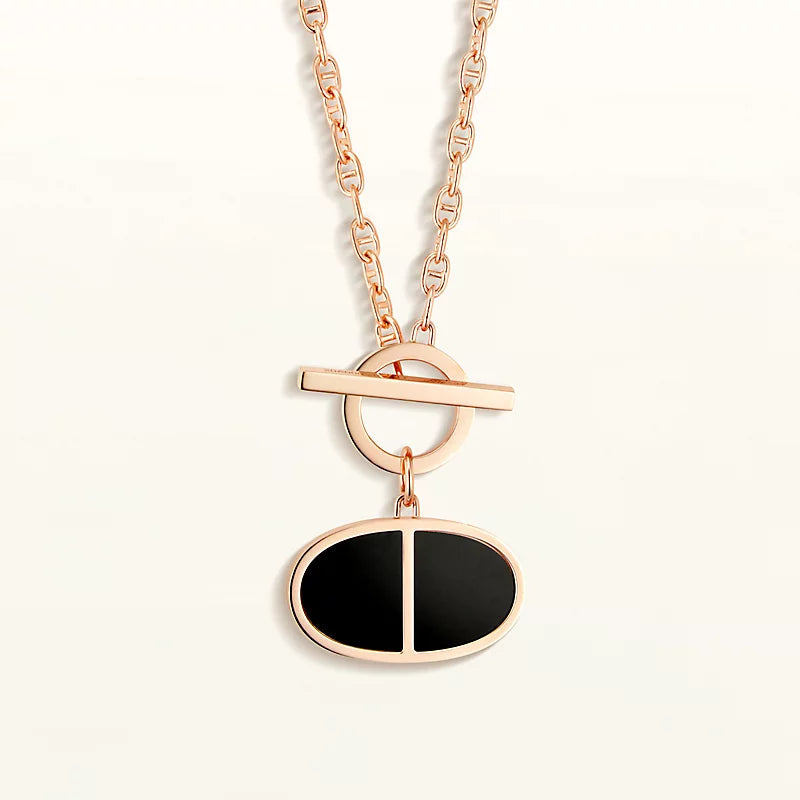 [⭐Veyra]CHAINE VERSO BLACK CERAMIC NECKLACE