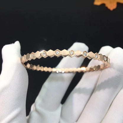[⭐Veyra]BEE LOVE PINK GOLD DIAMOND BRACELET