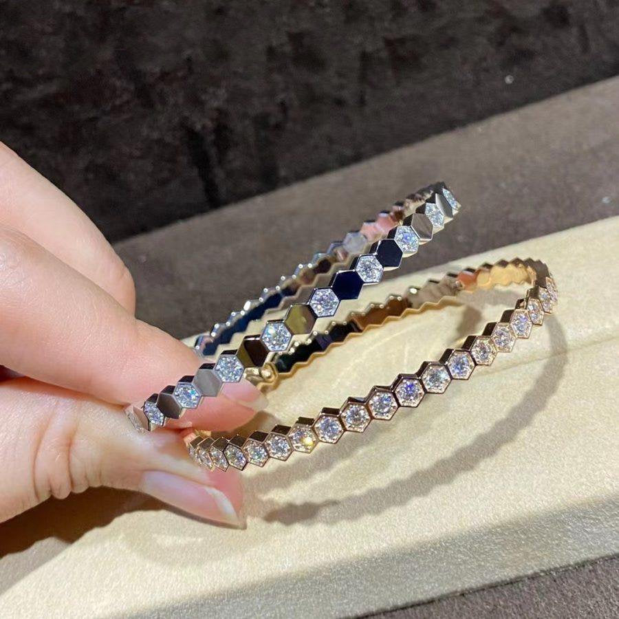 [⭐Veyra]BEE LOVE GOLD BRACELET FULL DIAMOND