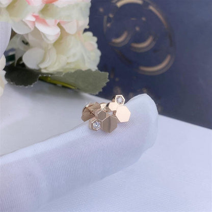 [⭐Veyra]BEE LOVE PINK GOLD DIAMOND EARRINGS
