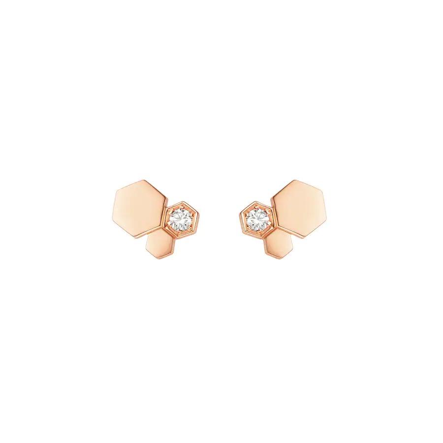 [⭐Veyra]BEE LOVE PINK GOLD DIAMOND EARRINGS