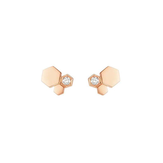 [⭐Veyra]BEE LOVE PINK GOLD DIAMOND EARRINGS