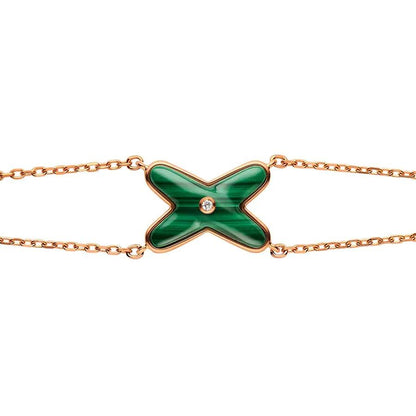 [⭐Veyra]JEUX BRACELET MALACHITE PINK GOLD 1 DIAMOND