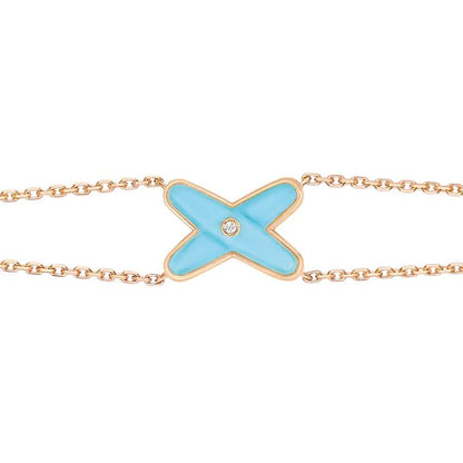 [⭐Veyra]JEUX BRACELET TURQUOISE PINK GOLD 1 DIAMOND